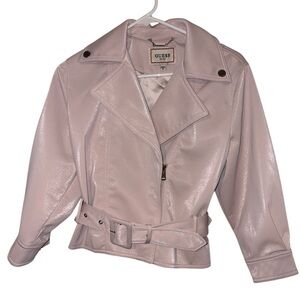 Biker Jacket GUESS in light pink color.
